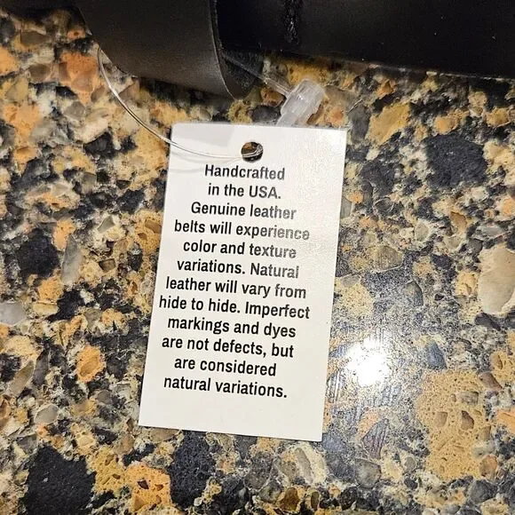 Mens Bison Designs Black Leather Belt 38mm – Box Canyon Black Buckle Size 42 USA - Picture 9 of 9